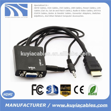 HDMI zu SVGA / VGA mit 3.5mm Stereo Jack Audio Adapter Konverter Kabel